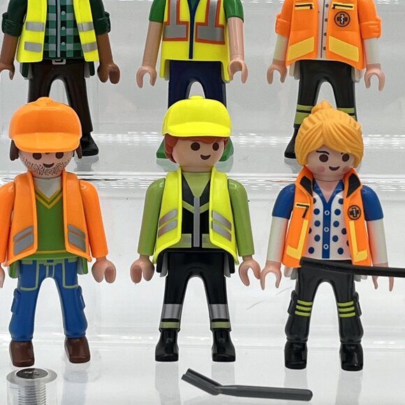 Playmobil Figures Construction Workers + accessories lot of 9 Welder - Picture 7 of 9